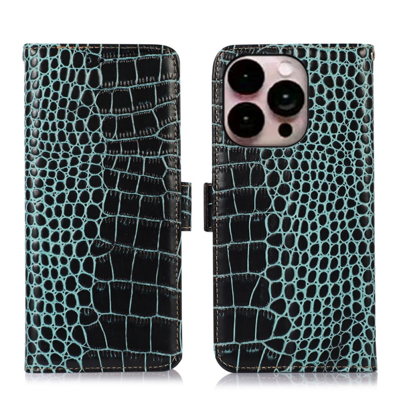 Flip-style Crocodile Skin Pattern iPhone Case